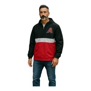 MLB ARIZONA DIAMONDBACKS HALF ZIP
PULLOVER HOODIE WINDBREAKER
JACKET MENS Small
